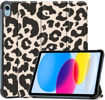 Imoshion Design Trifold Bookcase voor de Apple iPad 11 (2025) 11 inch A16 / iPad 10 (2022) 10.9 inch - Leopard Meerkleurig