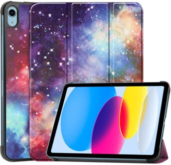 Imoshion Design Trifold Bookcase voor de Apple iPad 11 (2025) 11 inch A16 / iPad 10 (2022) 10.9 inch - Space Meerkleurig