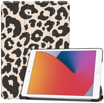 Imoshion Design Trifold Bookcase voor de Apple iPad 9 (2021) 10.2 inch / iPad 8 (2020) 10.2 inch / iPad 7 (2019) 10.2 inch - Leopard Meerkleurig