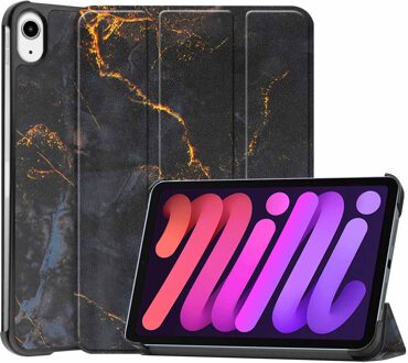 Imoshion Design Trifold Bookcase voor de Apple iPad Mini 7 (2024) / iPad Mini 6 (2021) - Black Marble Meerkleurig - 8.3
