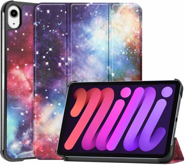 Imoshion Design Trifold Bookcase voor de Apple iPad Mini 7 (2024) / iPad Mini 6 (2021) - Space Meerkleurig - 8.3