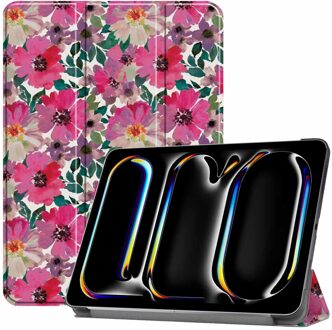 Imoshion Design Trifold Bookcase voor de Apple iPad Pro 11 (2025) M5 / (2024) M4 - Floral Water Color Meerkleurig