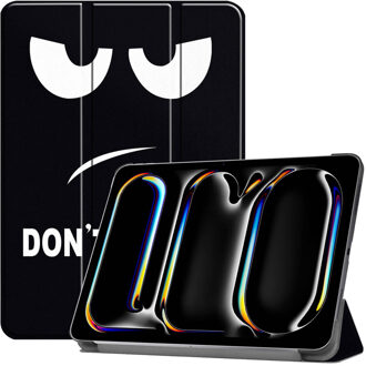 Imoshion Design Trifold Bookcase voor de Apple iPad Pro 13 (2025) M5 / (2024) M4 - Don't touch Zwart