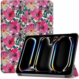 Imoshion Design Trifold Bookcase voor de Apple iPad Pro 13 (2025) M5 / (2024) M4 - Floral Water Color Meerkleurig
