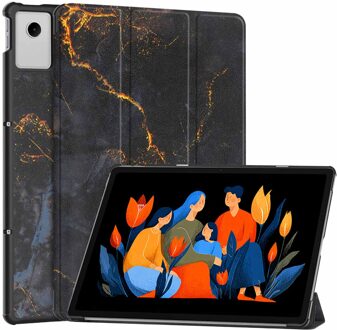 Imoshion Design Trifold Bookcase voor de Lenovo Idea Tab Plus - Black Marble Meerkleurig - 12.1
