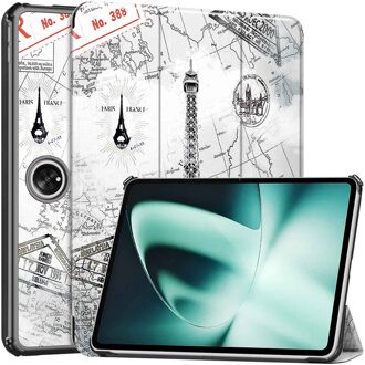 Imoshion Design Trifold Bookcase voor de OnePlus Pad - Parijs Meerkleurig - 11.6