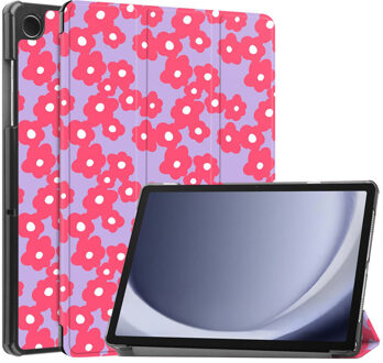 Imoshion Design Trifold Bookcase voor de Samsung Galaxy Tab A11 Plus / A9 Plus - Dusty Rose Blossom Meerkleurig - 11
