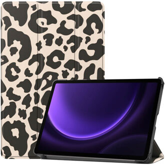 Imoshion Design Trifold Bookcase voor de Samsung Galaxy Tab S10 Lite / S9 11.0 inch / Tab S10 FE / S9 FE 10.9 inch - Leopard Meerkleurig