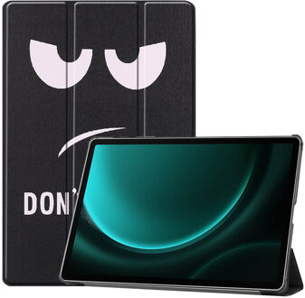Imoshion Design Trifold Bookcase voor de Samsung Galaxy Tab S10 Plus / Tab S9 FE Plus / Tab S9 Plus - Don't touch Zwart - 12.4