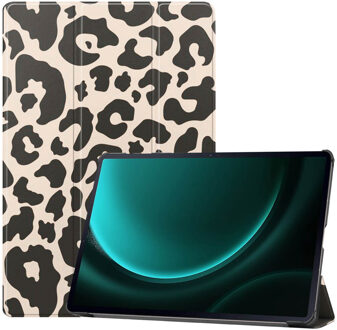 Imoshion Design Trifold Bookcase voor de Samsung Galaxy Tab S10 Plus / Tab S9 FE Plus / Tab S9 Plus - Leopard Meerkleurig - 12.4