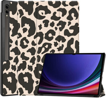 Imoshion Design Trifold Bookcase voor de Samsung Galaxy Tab S10 Ultra / Tab S9 Ultra - Leopard Meerkleurig - 14.6