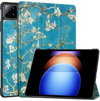 Imoshion Design Trifold Bookcase voor de Xiaomi Pad 6S Pro 12.4 - Green Plant Meerkleurig