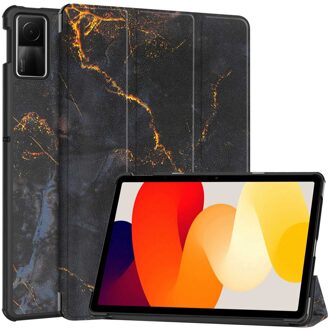 Imoshion Design Trifold Bookcase voor de Xiaomi Redmi Pad SE - Black Marble Meerkleurig - 11