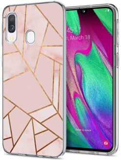 Imoshion Design voor de Samsung Galaxy A20e hoesje - Grafisch Koper - Roze / Goud