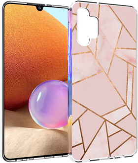 Imoshion Design voor de Samsung Galaxy A32 (4G) hoesje - Grafisch Koper - Roze / Goud