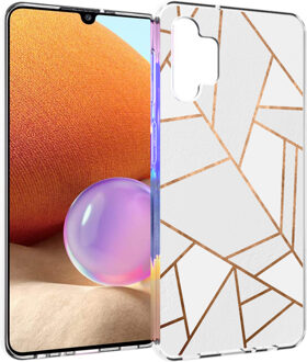Imoshion Design voor de Samsung Galaxy A32 (4G) hoesje - Grafisch Koper - Wit / Goud