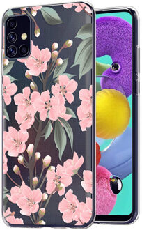 Imoshion Design voor de Samsung Galaxy A51 hoesje - Bloem - Roze / Groen