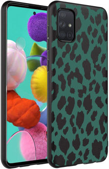 Imoshion Design voor de Samsung Galaxy A71 hoesje - Luipaard - Groen / Zwart