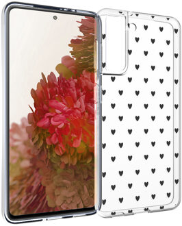 Imoshion Design voor de Samsung Galaxy S21 hoesje - Hartjes - Zwart