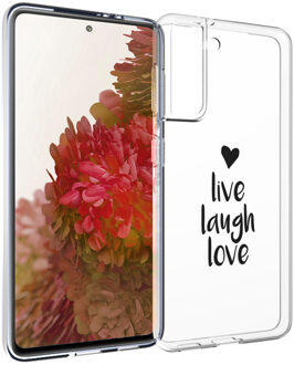 Imoshion Design voor de Samsung Galaxy S21 hoesje - Live Laugh Love - Zwart