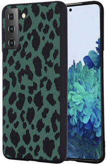 Imoshion Design voor de Samsung Galaxy S21 hoesje - Luipaard - Groen / Zwart
