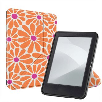 Imoshion Design Vouwbare Bookcase voor de Kobo Clara Colour / BW - Orange Flowers Connect Oranje - 6