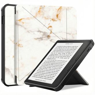 Imoshion Design Vouwbare Bookcase voor de Kobo Libra 2 / Tolino Vision 6 - White Marble Wit - 7