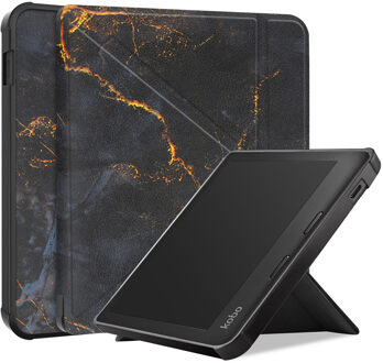 Imoshion Design Vouwbare Bookcase voor de Kobo Libra Colour - Black Marble Meerkleurig - 7
