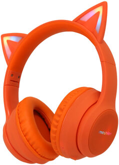 Imoshion Draadloze Kinderkoptelefoon LED Light Cat Ear - Decibelbegrenzer - Met AUX kabel - Oranje - One size
