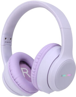 Imoshion Draadloze Kinderkoptelefoon LED Light - Decibelbegrenzer - Met AUX kabel - Lavender Lilac - One size