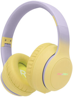 Imoshion Draadloze Kinderkoptelefoon LED Light - Decibelbegrenzer - Met AUX kabel - Lavender Lilac / Yellow - One size