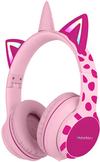 Imoshion Draadloze Kinderkoptelefoon Unicorn LED Light - Decibelbegrenzer - Met AUX kabel - Pink / Hot Pink Roze - One size