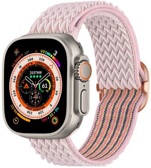 Imoshion Elastisch nylon bandje voor de Apple Watch | 44/45/46/49 mm - Roze - 49 mm