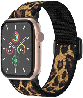 Imoshion Elastisch Nylonbandje voor de Apple Watch Series 1 t/m 11 / SE / Ultra (44/45/46/49 mm) - Leopard Meerkleurig - 49 mm