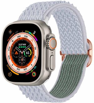 Imoshion Elastisch nylonbandje voor de Apple Watch Series 1 t/m 11 / SE / Ultra (44/45/46/49 mm) - Lichtgrijs - 49 mm