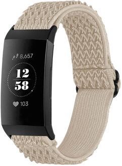 Imoshion Elastisch nylonbandje voor de Fitbit Charge 3 / 4 - Beige - One size