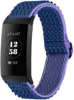 Imoshion Elastisch nylonbandje voor de Fitbit Charge 3 / 4 - Donkerblauw - One size