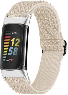 Imoshion Elastisch nylonbandje voor de Fitbit Charge 5 - Beige - One size