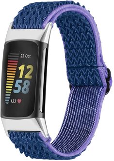Imoshion Elastisch nylonbandje voor de Fitbit Charge 5 - Donkerblauw - One size