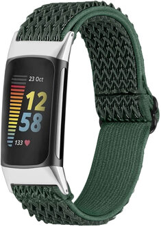 Imoshion Elastisch nylonbandje voor de Fitbit Charge 5 - Groen - One size