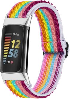 Imoshion Elastisch nylonbandje voor de Fitbit Charge 5 - Meerkleurig - One size