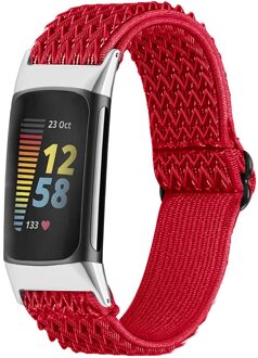Imoshion Elastisch nylonbandje voor de Fitbit Charge 5 - Rood - One size