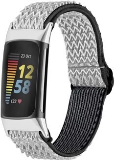 Imoshion Elastisch nylonbandje voor de Fitbit Charge 5 - Wit - One size