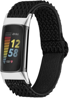 Imoshion Elastisch nylonbandje voor de Fitbit Charge 5 - Zwart - One size