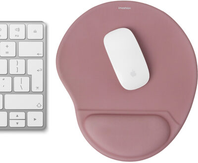 Imoshion Ergonomische muismat - Muismat met polssteun - 30 x 25 cm - Oud Roze - One size