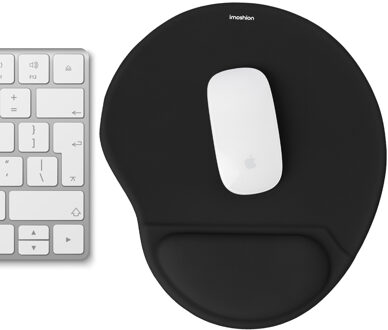 Imoshion Ergonomische muismat - Muismat met polssteun - 30 x 25 cm - Zwart - One size