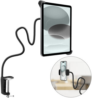 Imoshion Flexibele tablethouder bureau - inclusief telefoonhouder - Zwart - 12.9