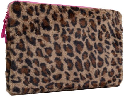 Imoshion Fluffy Laptop hoes 15-16 inch - Laptopsleeve - Leopard Pink Meerkleurig - 16
