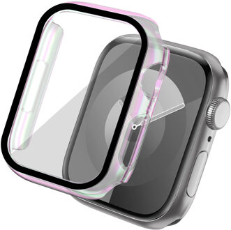 Imoshion Full Cover Shiny Hardcase voor de Apple Watch 7 / 8 / 9 - 45 mm - Pearlescent Transparant