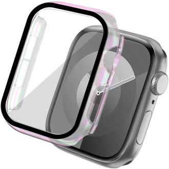 Imoshion Full Cover Shiny Hardcase voor de Apple Watch Series 4 / 5 / 6 / SE - 44 mm - Pearlescent Transparant